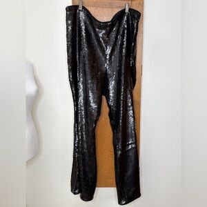 Future Collective Black Sequin Women's Pants Size 20W/22W NYE Holiday Shimmer